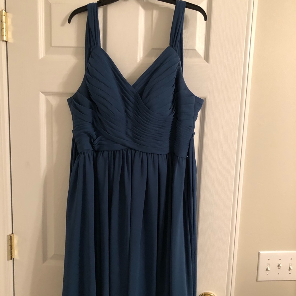 Ink Blue (Teal) Bridesmaid Dress with Bow in back